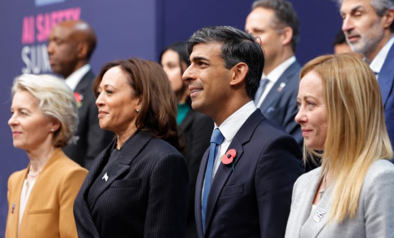 UK Prime Minister alongside other country representatives at the UK AI summit that led to the Bletchley Declaration.